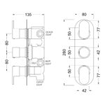 Nuie Binsey Chrome Triple Thermostatic Shower Valve with Diverter