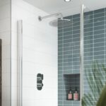 Nuie Binsey Chrome Twin Thermostatic Shower Valve with Diverter