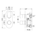 Nuie Binsey Chrome Concealed Thermostatic Twin 3-Way Shower Valve