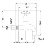 Nuie Cleaner Sink Bib Taps Chrome