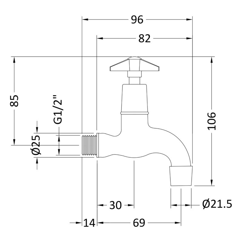 Nuie Cleaner Sink Bib Taps Chrome