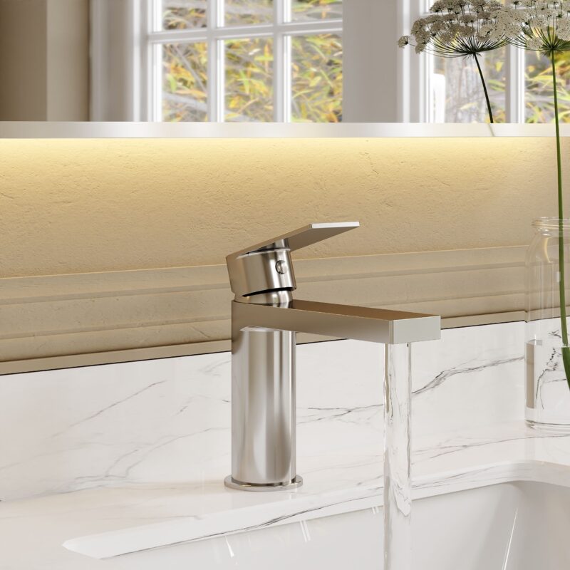 Nuie Canada Chrome Mono Basin Mixer & Push Button Waste