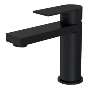 Nuie Canada Matt Black Mono Basin Mixer with Push Button Waste