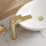 Nuie Canada Brushed Brass High Rise Mono Basin Mixer