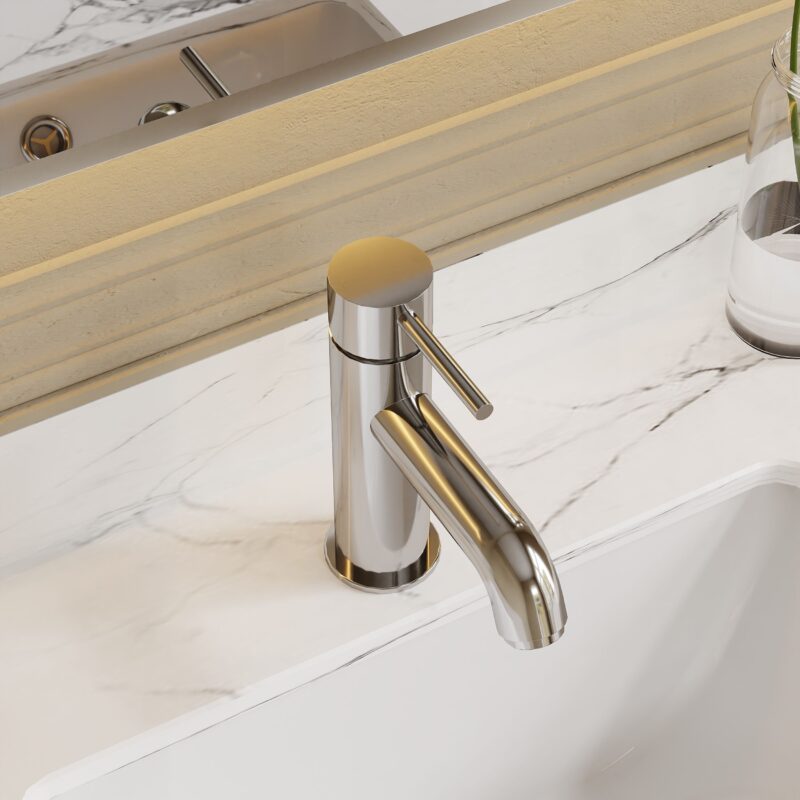 Nuie Cartegena Chrome Mono Basin Mixer with Push Button Waste