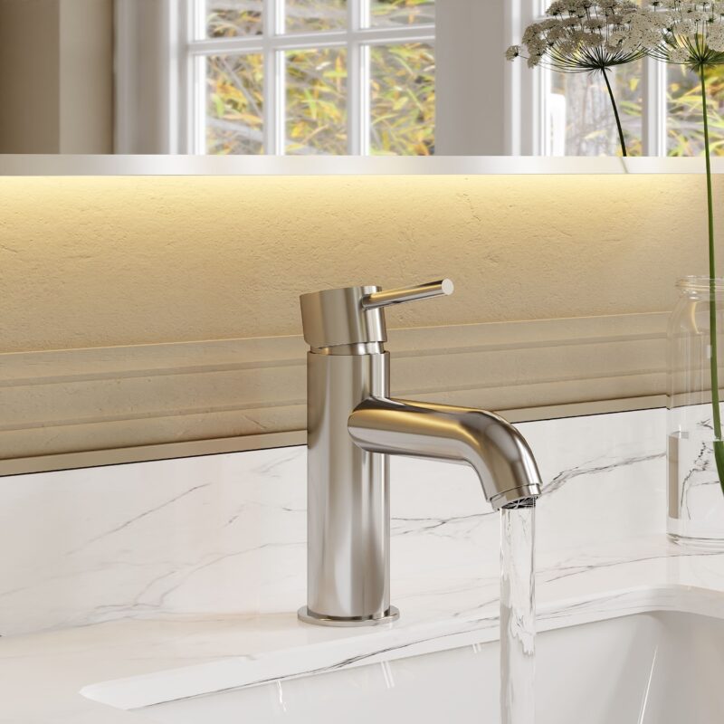 Nuie Cartegena Chrome Mono Basin Mixer with Push Button Waste