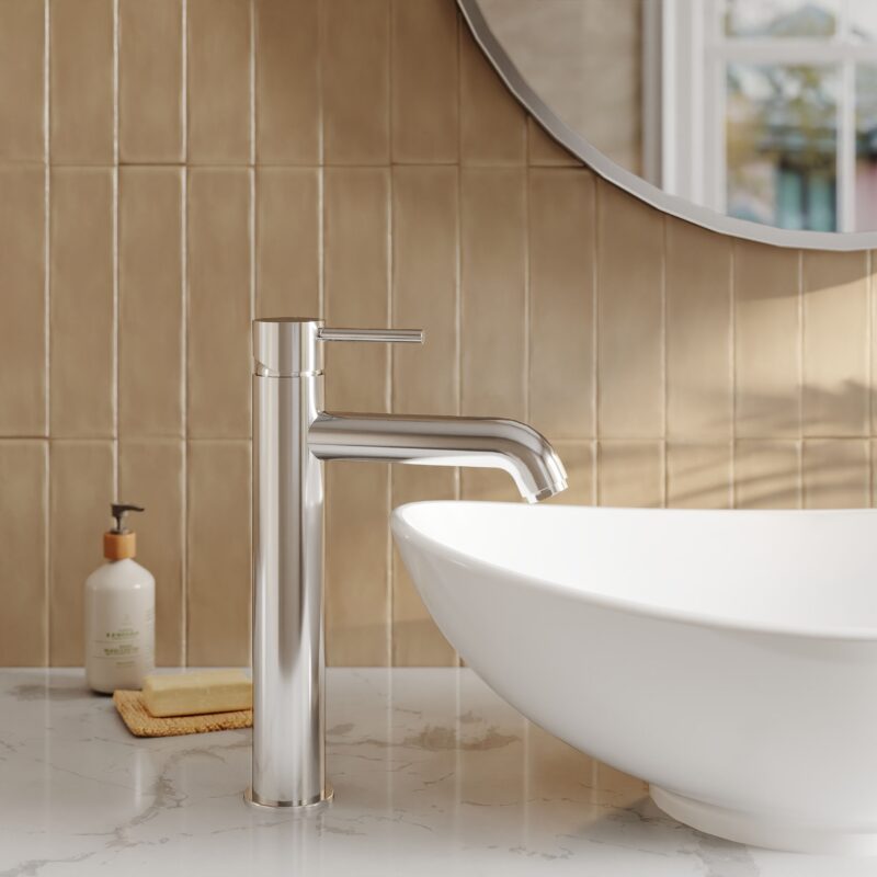 Nuie Cartegena Chrome High Rise Mono Basin Mixer