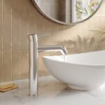 Nuie Cartegena Chrome High Rise Mono Basin Mixer