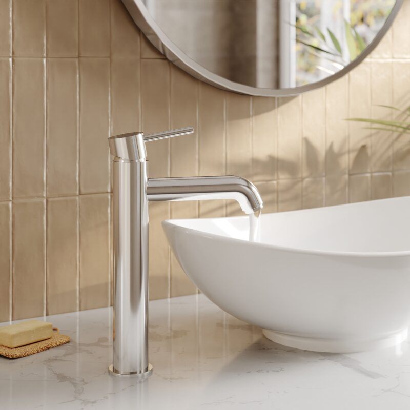 Nuie Cartegena Chrome High Rise Mono Basin Mixer