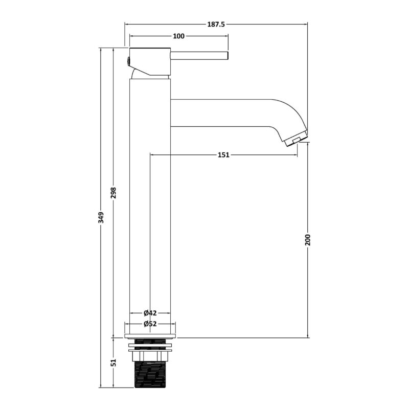 Nuie Cartegena Chrome High Rise Mono Basin Mixer
