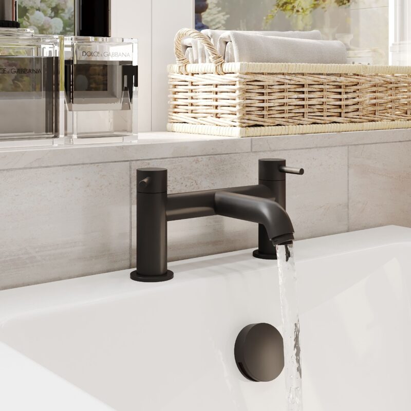 Nuie Cartegena Matt Black Bath Filler