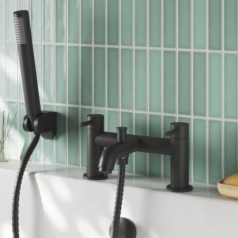 Nuie Cartegena Matt Black Bath Shower Mixer
