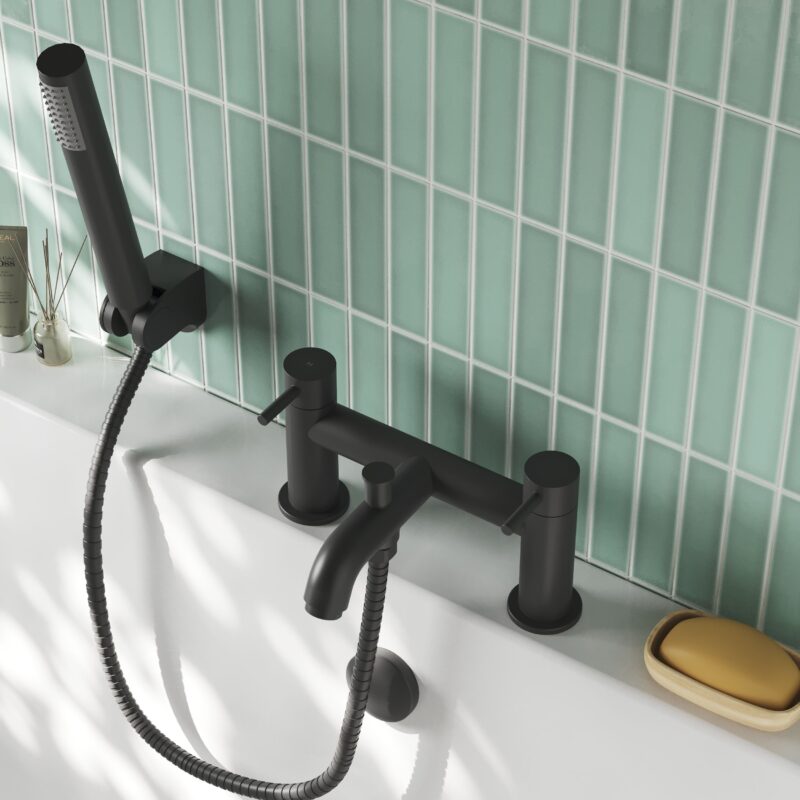 Nuie Cartegena Matt Black Bath Shower Mixer