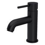 Nuie Cartegena Matt Black Mono Basin Mixer with Push Button Waste