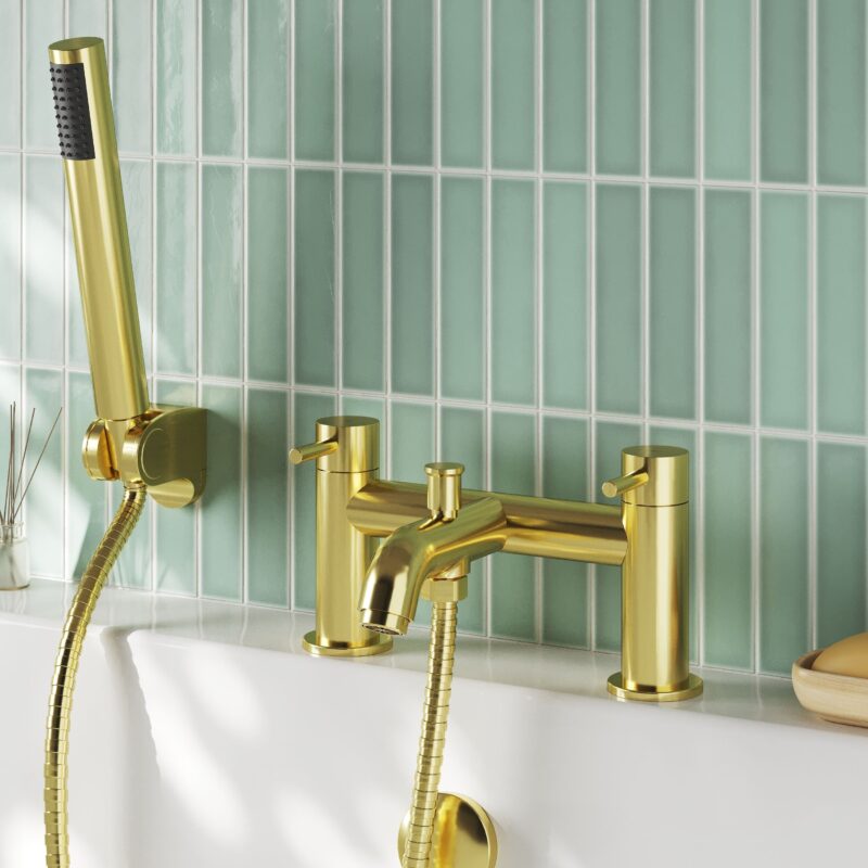 Nuie Cartegena Brushed Brass Bath Shower Mixer