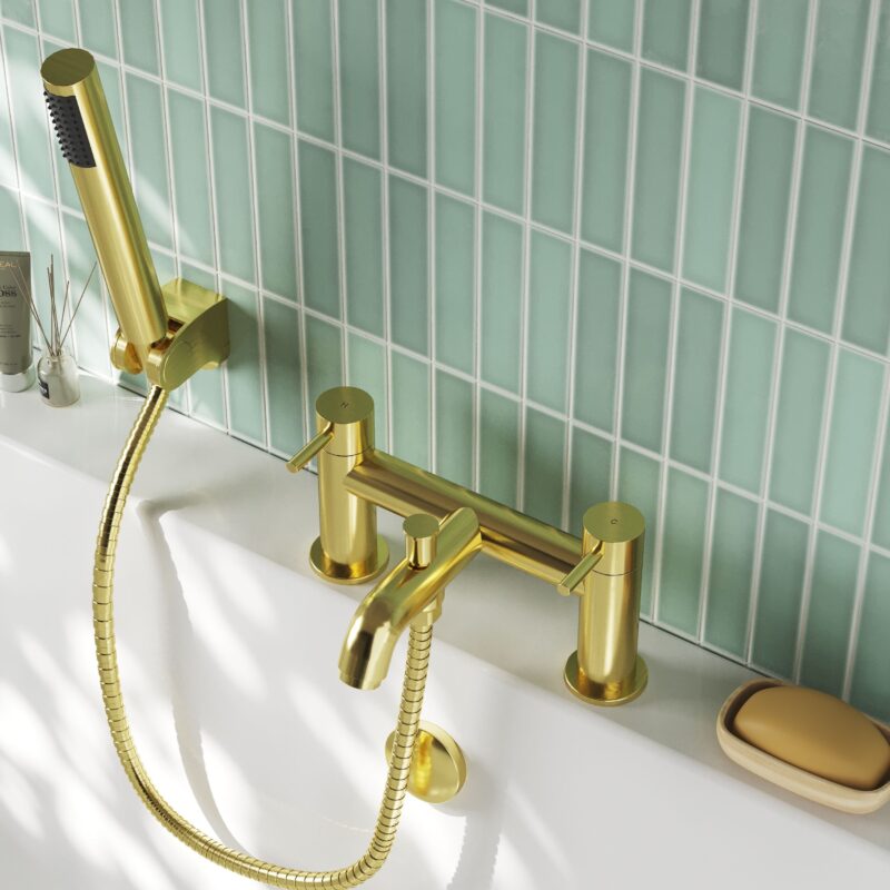 Nuie Cartegena Brushed Brass Bath Shower Mixer