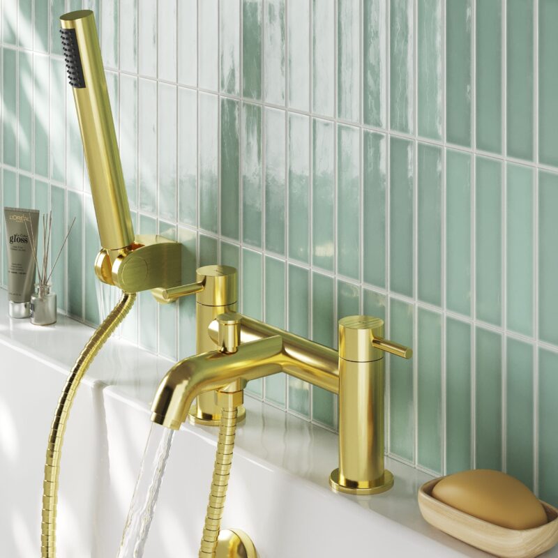Nuie Cartegena Brushed Brass Bath Shower Mixer