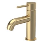 Nuie Cartegena Brushed Brass Mono Basin Mixer with Push Button Waste
