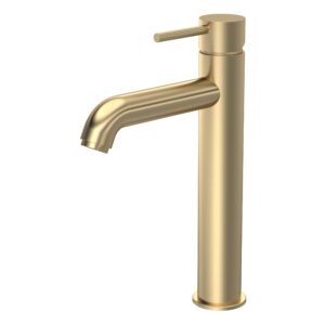 Nuie Cartegena Brushed Brass High Rise Mono Basin Mixer