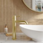 Nuie Cartegena Brushed Brass High Rise Mono Basin Mixer