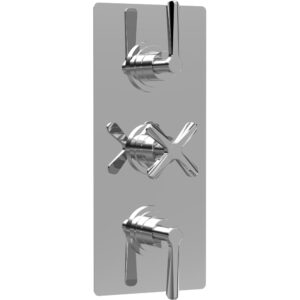 Nuie Aztec Chrome Concealed Triple Thermostatic Shower Valve with Diverter