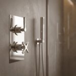 Nuie Aztec Chrome Concealed Twin Thermostatic Shower Valve with Diverter