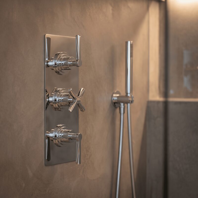 Nuie Aztec Chrome Concealed Triple Control Thermostatic Shower Valve