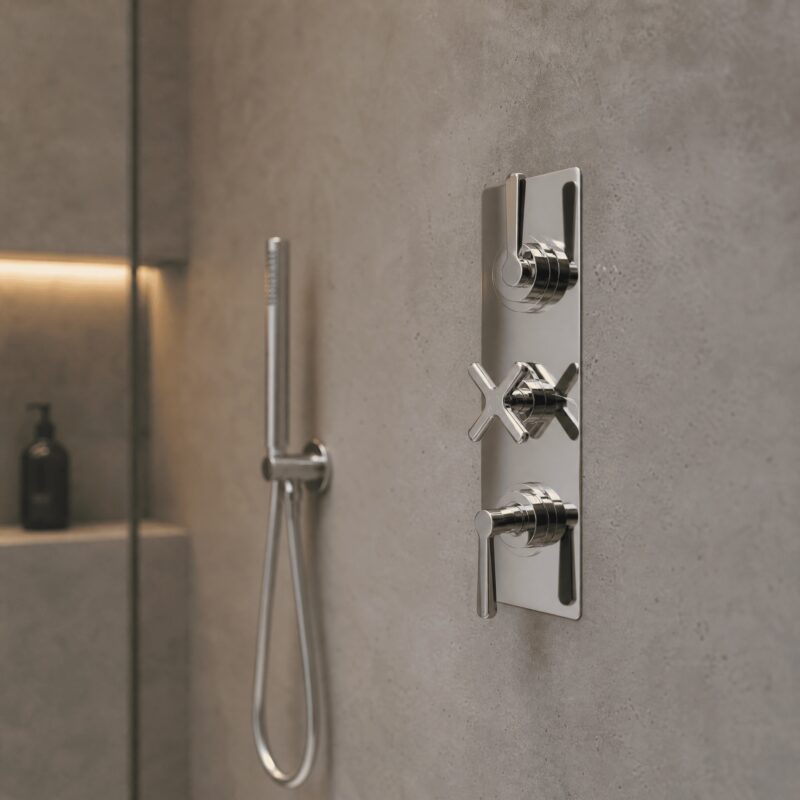 Nuie Aztec Chrome Concealed Triple Control Thermostatic Shower Valve