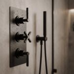Nuie Aztec Matt Black Concealed Triple Thermostatic Shower Valve with Diverter
