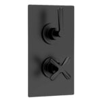 Nuie Aztec Matt Black Concealed Twin Thermostatic Shower Valve