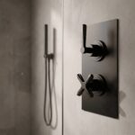 Nuie Aztec Matt Black Concealed Twin Thermostatic Shower Valve