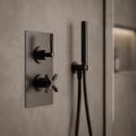 Nuie Aztec Matt Black Concealed Twin Thermostatic Shower Valve