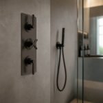 Nuie Aztec Matt Black Concealed Triple Thermostatic Shower Valve