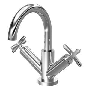 Nuie Aztec Chrome Deck Mounted Mono Basin Mixer with Pop Up Waste