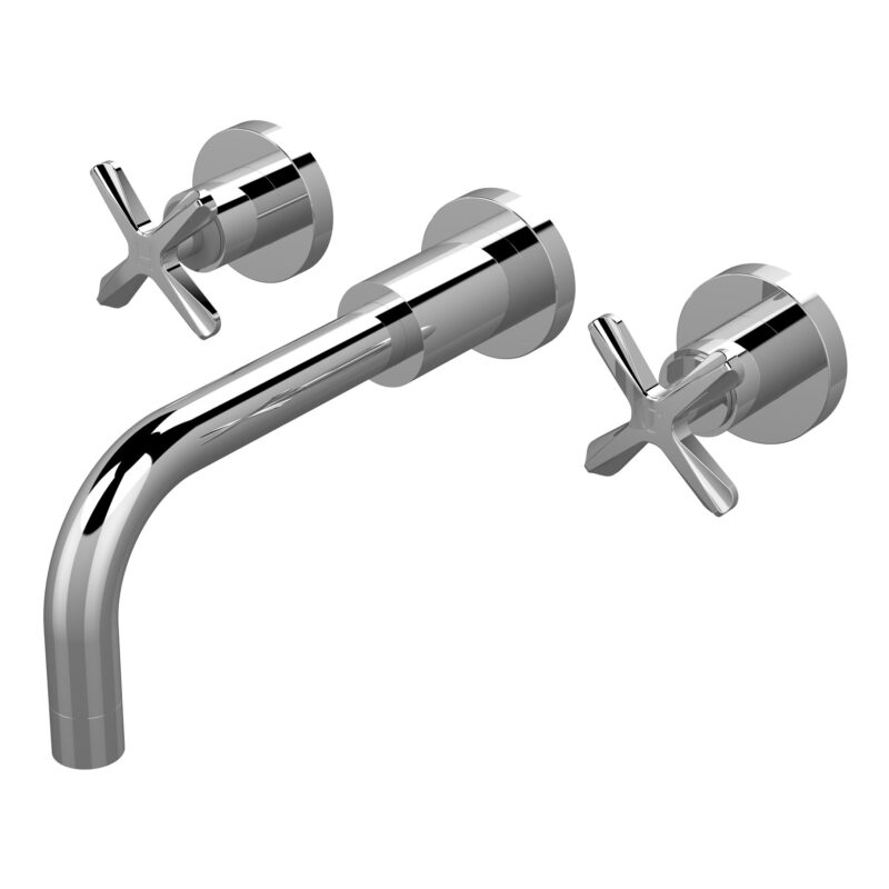 Nuie Aztec Chrome 3 Hole Wall Basin Mixer Nuie Aztec Chrome 3 Hole Wall Basin Mixer
