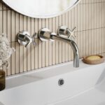 Nuie Aztec Chrome 3 Hole Wall Basin Mixer