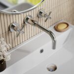 Nuie Aztec Chrome 3 Hole Wall Basin Mixer