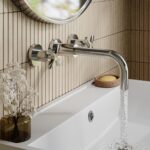 Nuie Aztec Chrome 3 Hole Wall Basin Mixer