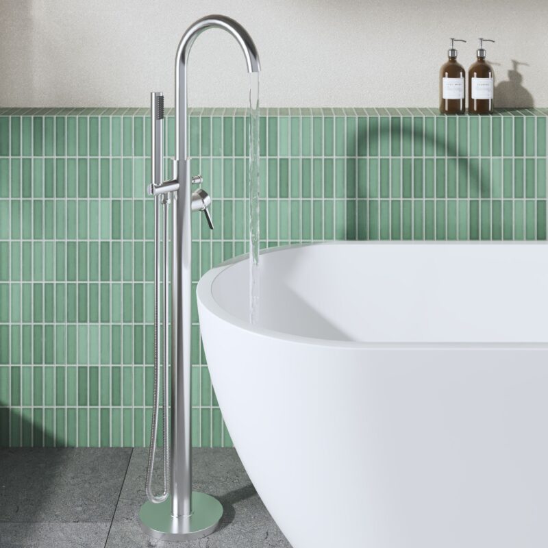 Nuie Aztec Chrome Floorstanding Bath Shower Mixer