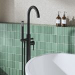 Nuie Aztec Matt Black Floorstanding Bath Shower Mixer