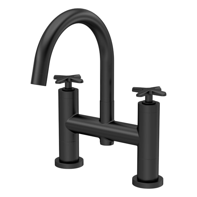 Nuie Aztec Matt Black Deck Mounted Bath Filler Nuie Aztec Matt Black Deck Mounted Bath Filler