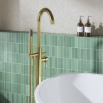Nuie Aztec Brushed Brass Floorstanding Bath Shower Mixer