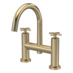 Nuie Aztec Brushed Brass Deck Mounted Bath Filler