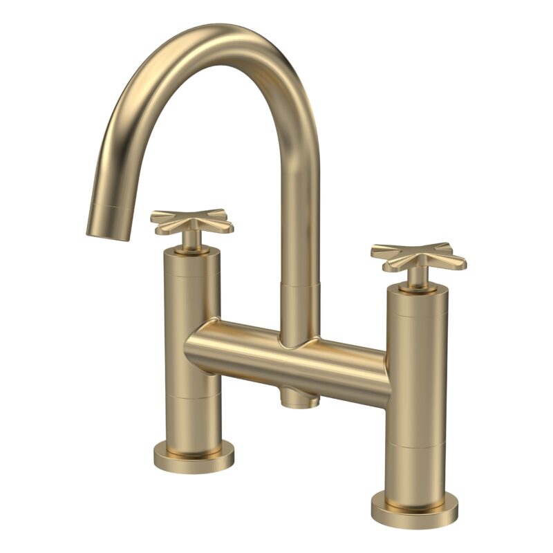Nuie Aztec Brushed Brass Deck Mounted Bath Filler Nuie Aztec Brushed Brass Deck Mounted Bath Filler