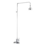 Nuie Edwardian Twin Chrome Thermostatic Shower Valve & Rigid Riser