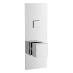 Nuie Chrome Square Push Button Shower Valve