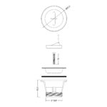 Nuie Kitchen Sink Waste with Black Plug & Chrome Chain