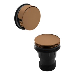 Nuie Brushed Bronze Easy Clean Push Button Bath Waste