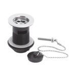 Nuie Basin Waste with Chrome Chain & Black Plug