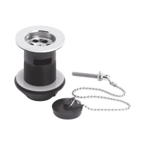 Nuie Basin Waste with Chrome Chain & Black Plug